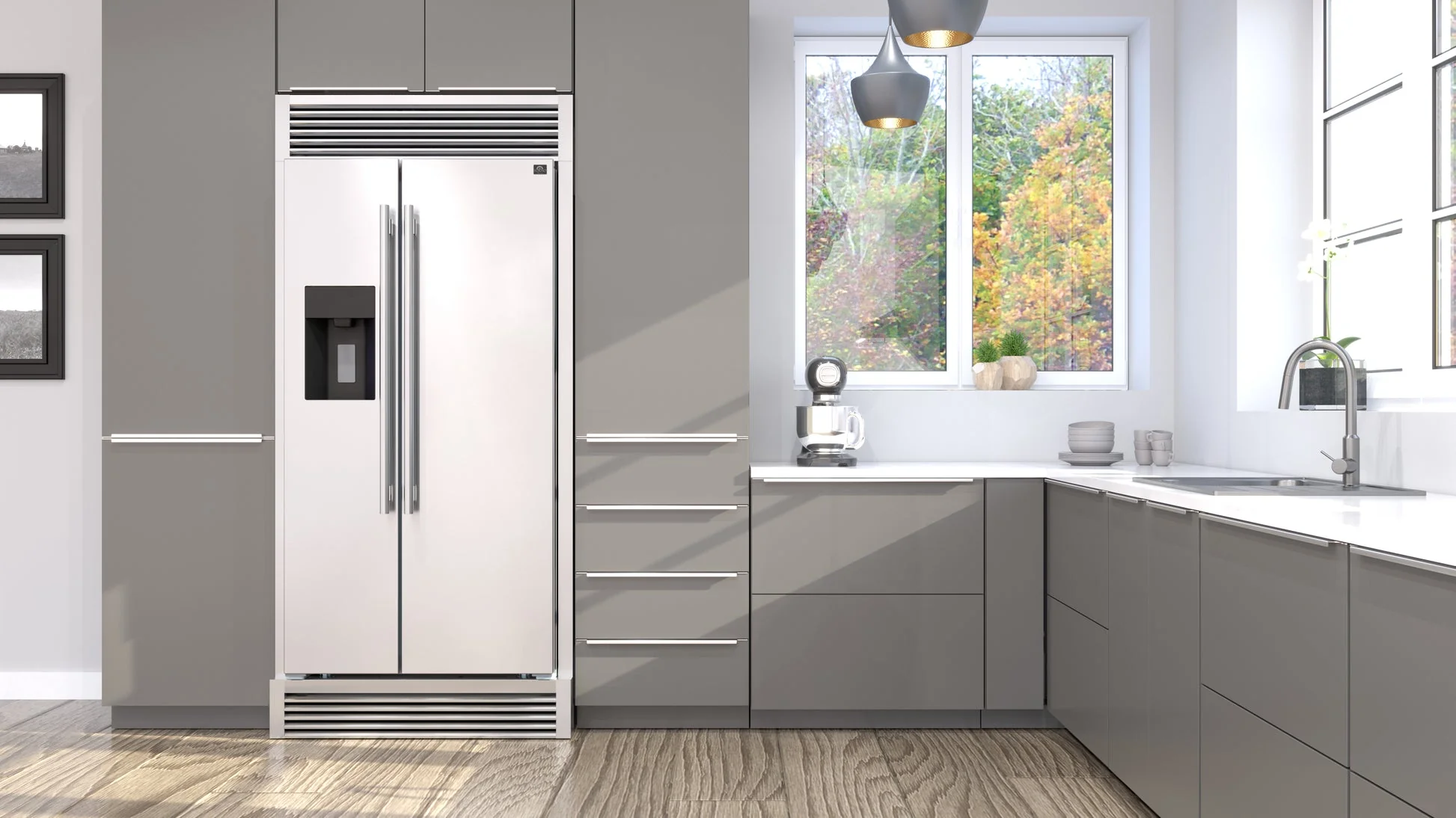 Forno Salerno 40-Inch Built-In Stainless Steel Refrigerator, 20 cu.ft, Decorative Grill - Image 14