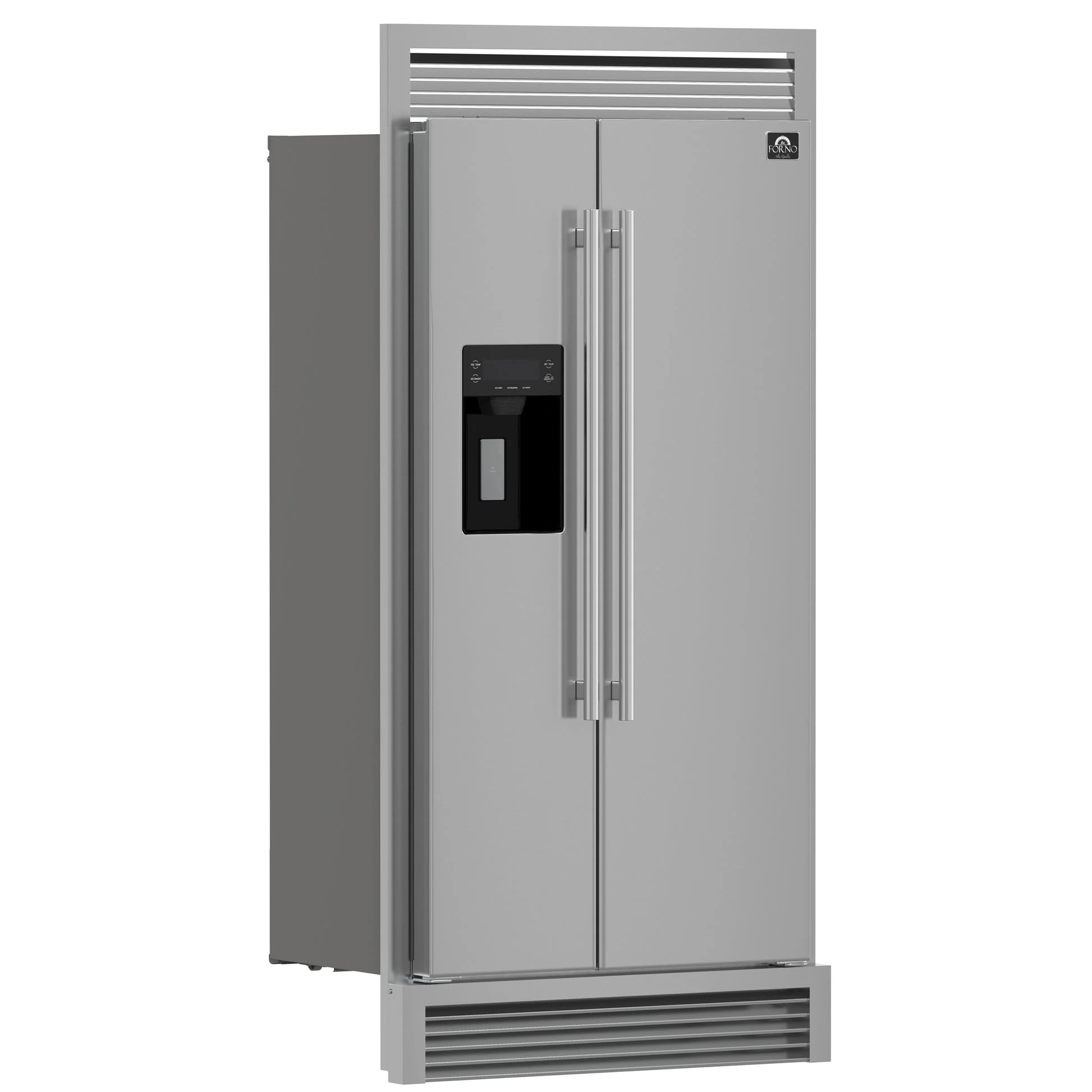 Forno Salerno 40-Inch Built-In Stainless Steel Refrigerator, 20 cu.ft, Decorative Grill - Image 3