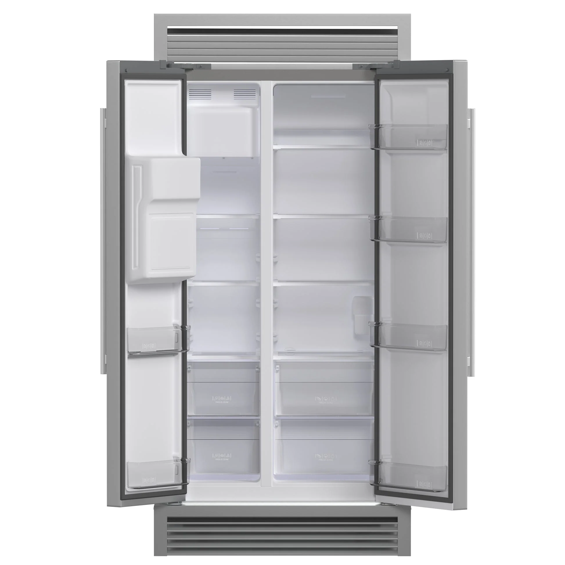 Forno Salerno 40-Inch Built-In Stainless Steel Refrigerator, 20 cu.ft, Decorative Grill - Image 4