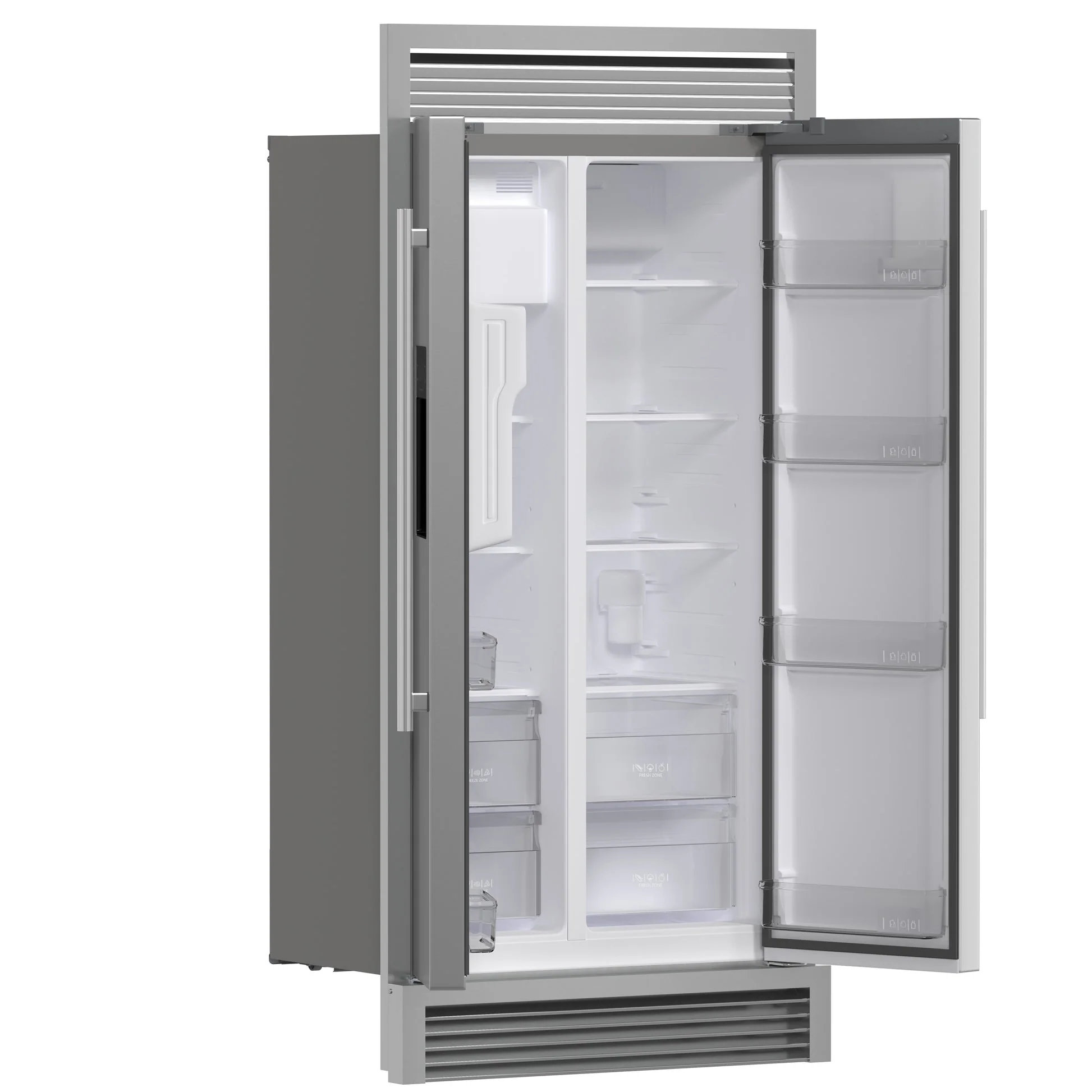 Forno Salerno 40-Inch Built-In Stainless Steel Refrigerator, 20 cu.ft, Decorative Grill - Image 7