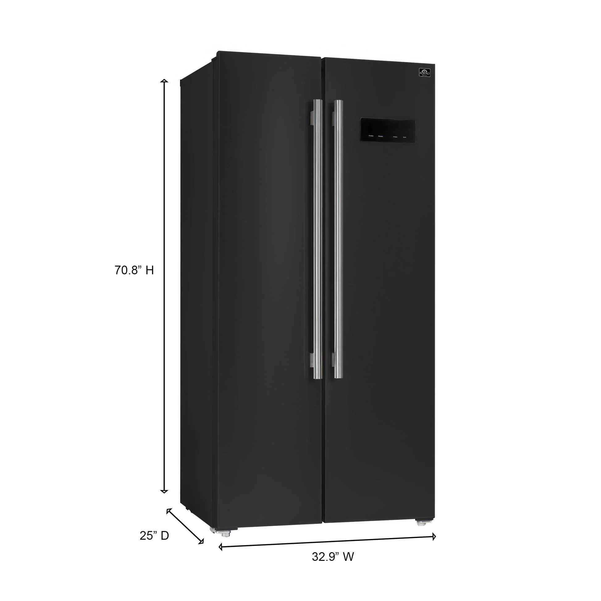 Forno Salerno Espresso 33-Inch Side-by-Side Refrigerator, 15.6 Cu. Ft., Energy-Efficient, No Frost, Modern Design - Image 9