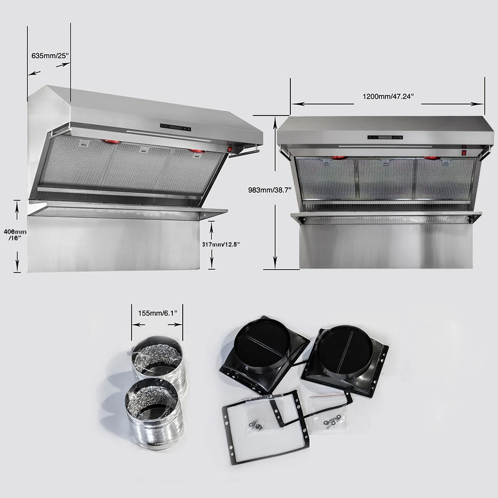 Forno Savona Wall Mount Range Hood, Hybrid Filters, Backsplash Included - Image 17