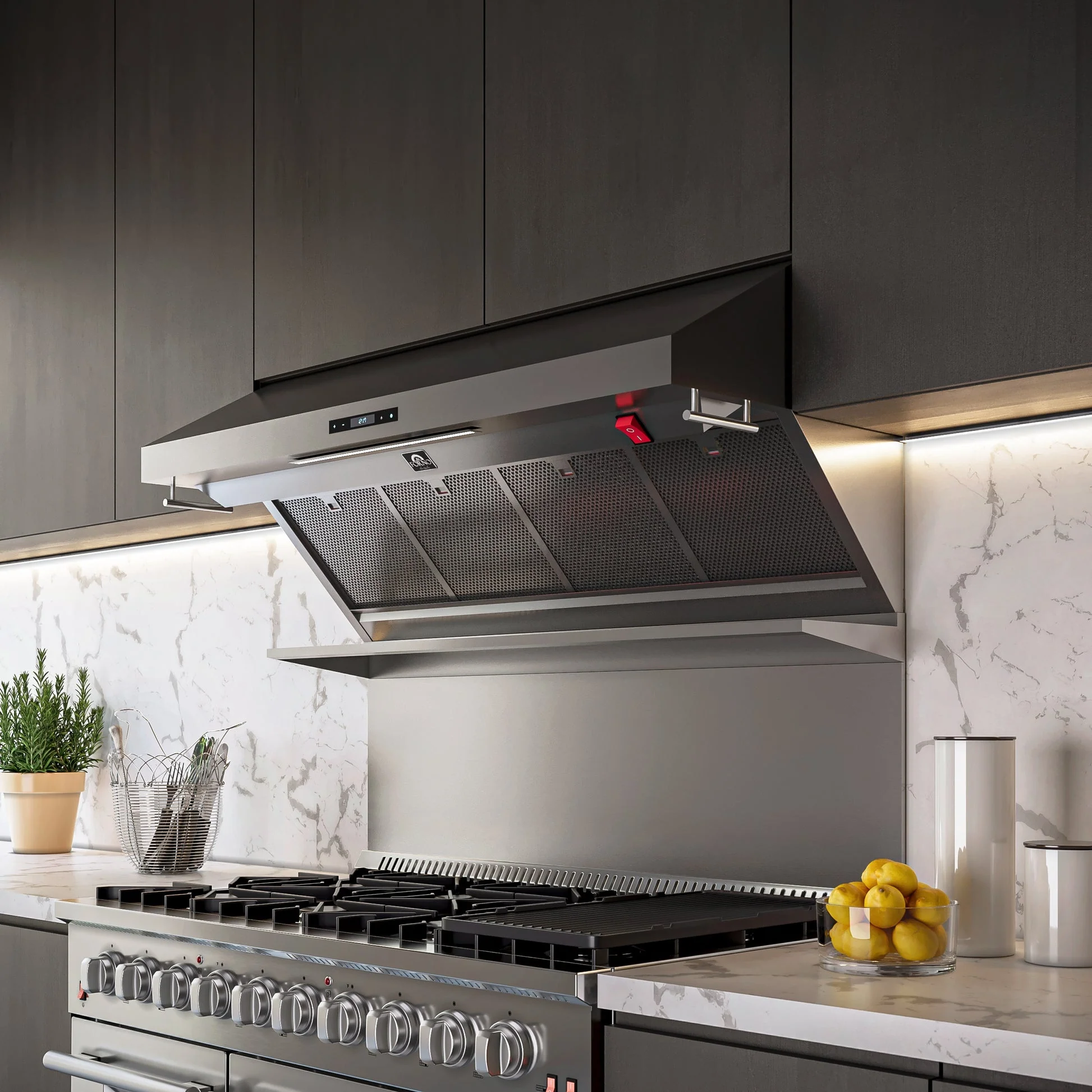 Forno Savona Wall Mount Range Hood, Hybrid Filters, Backsplash Included - Image 20