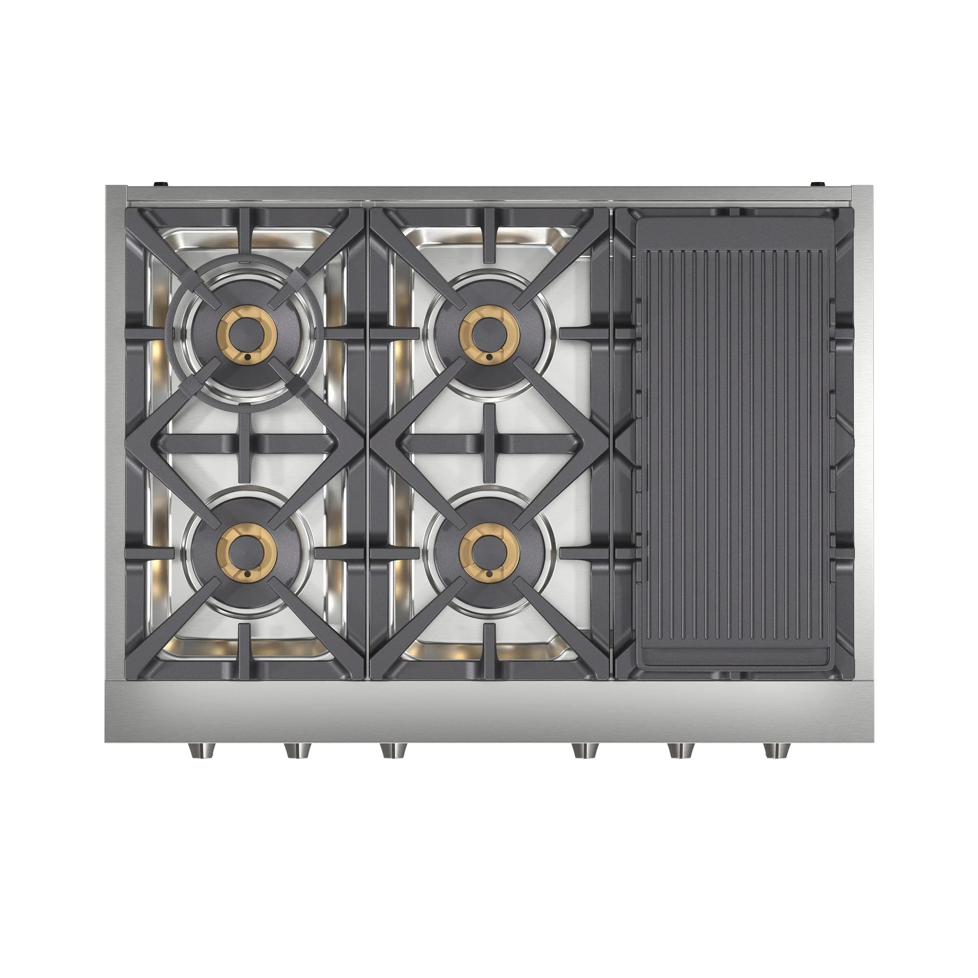 Forno Spezia Alta Qualita Pro-Style Gas Rangetop, Stainless Steel, Continuous Cast Iron Grates - Image 16