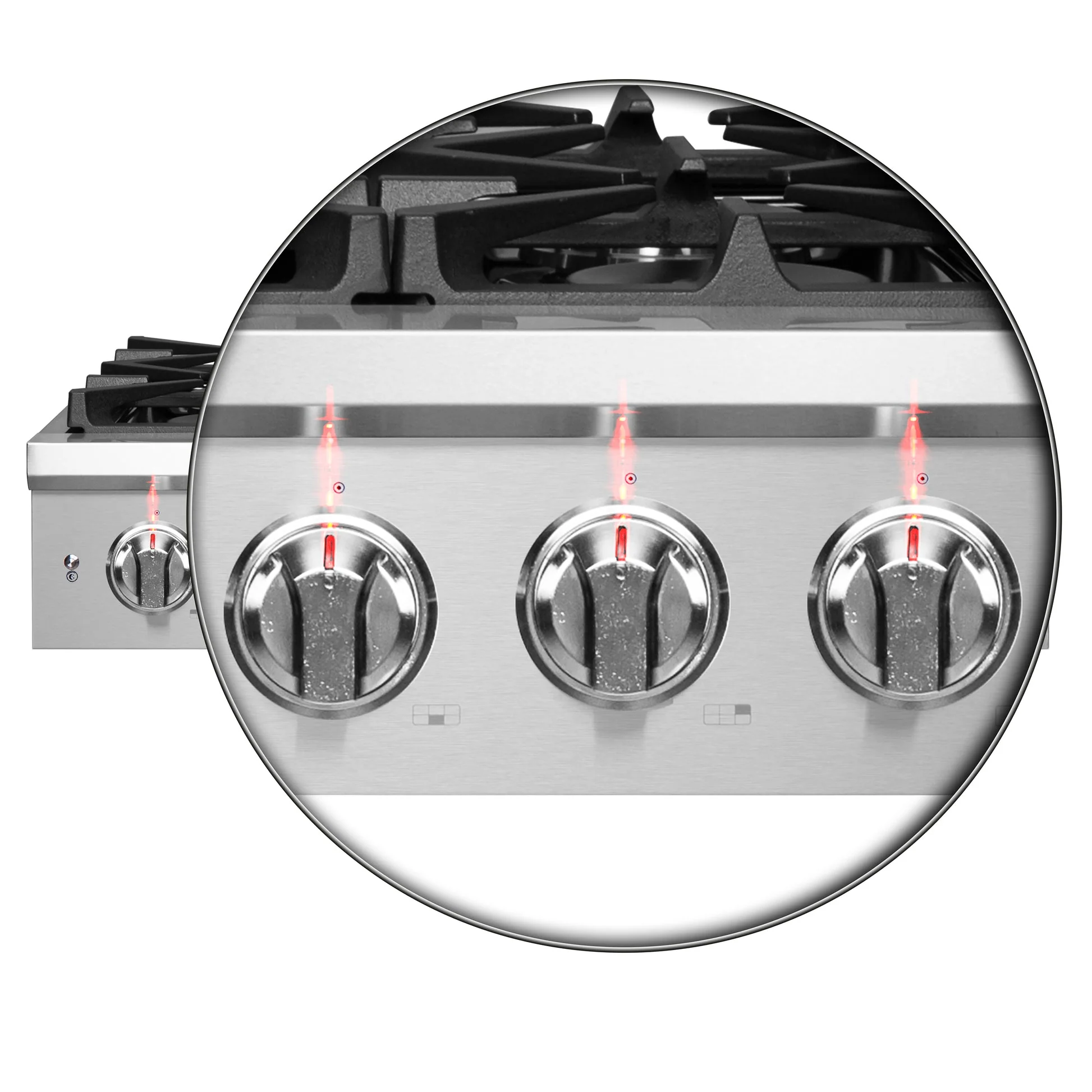 Forno Spezia Alta Qualita Pro-Style Gas Rangetop, Stainless Steel, Continuous Cast Iron Grates - Image 19