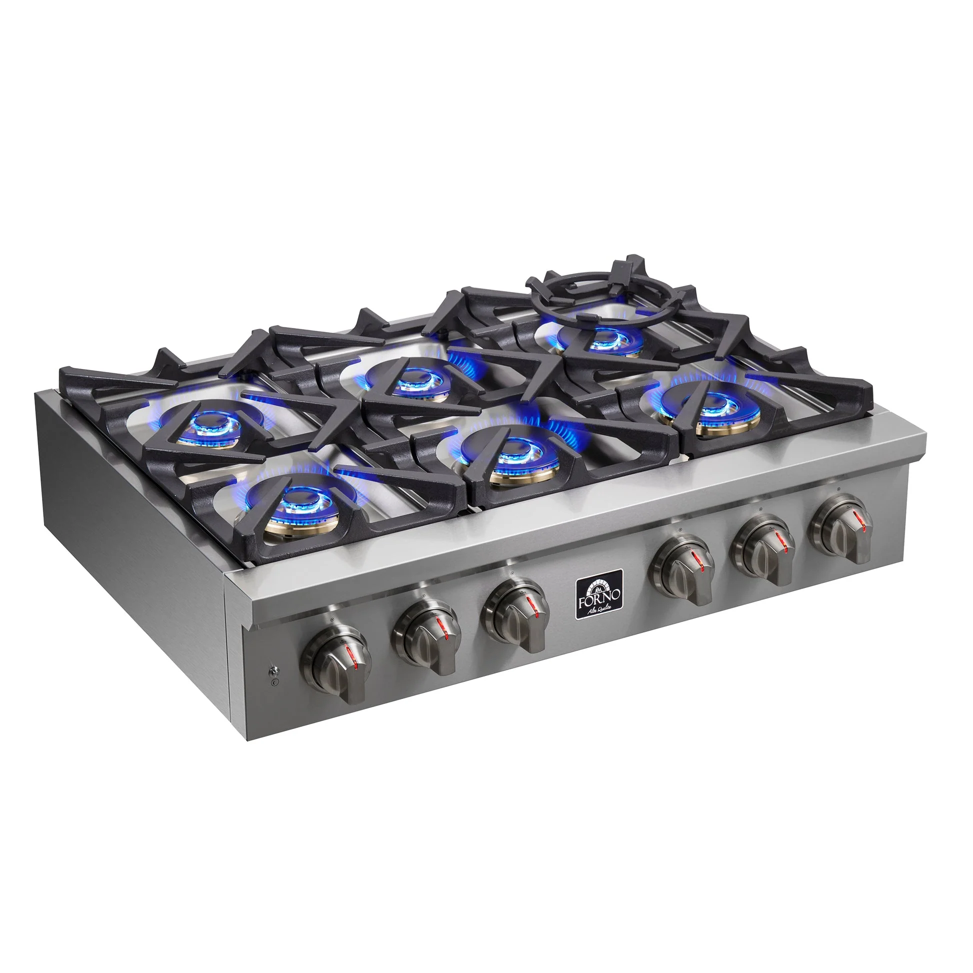 Forno Spezia Alta Qualita Pro-Style Gas Rangetop, Stainless Steel, Continuous Cast Iron Grates - Image 21