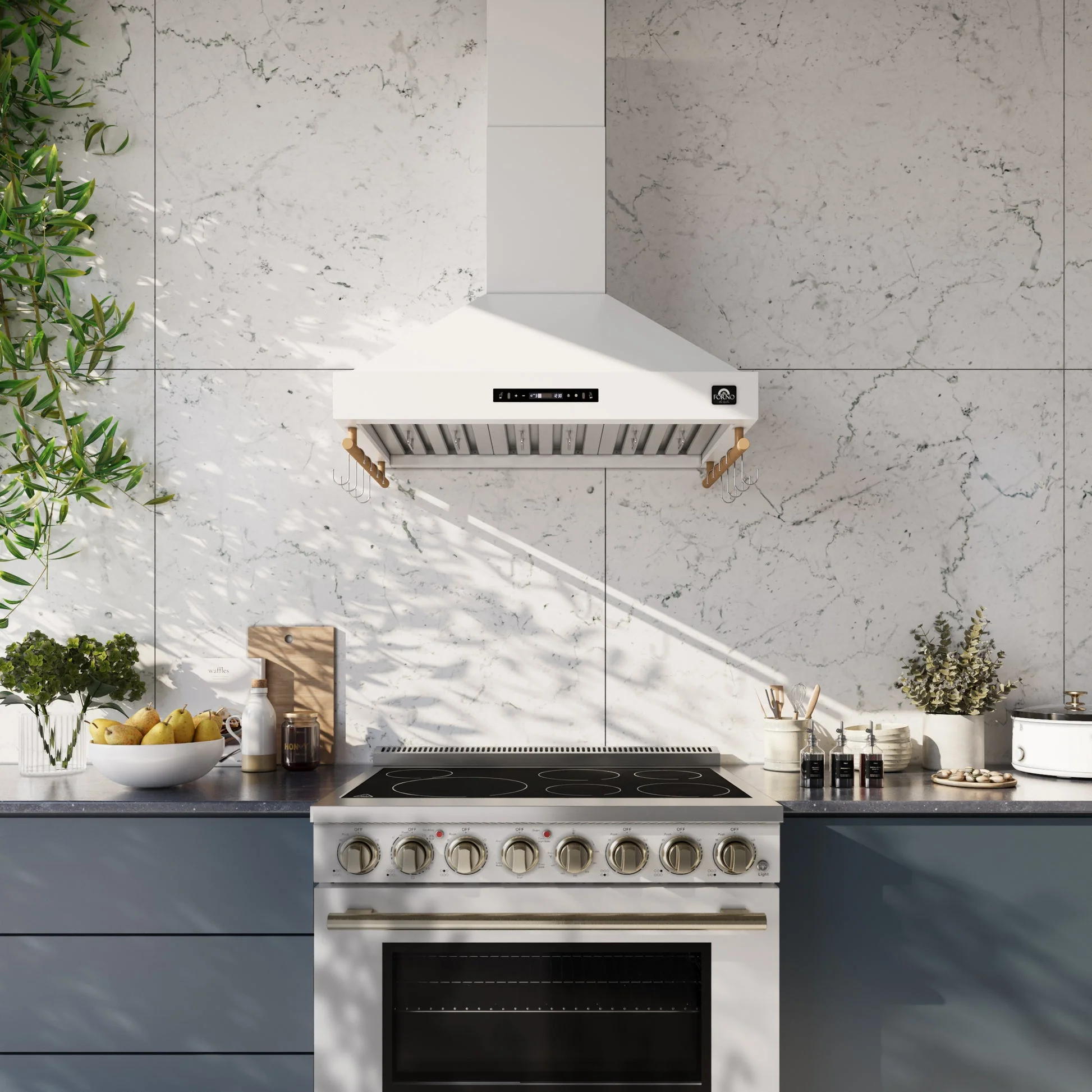 Forno Venezia 36 Inch Wall-Mounted Range Hood with Touch Controls and Baffle Filters - Image 10