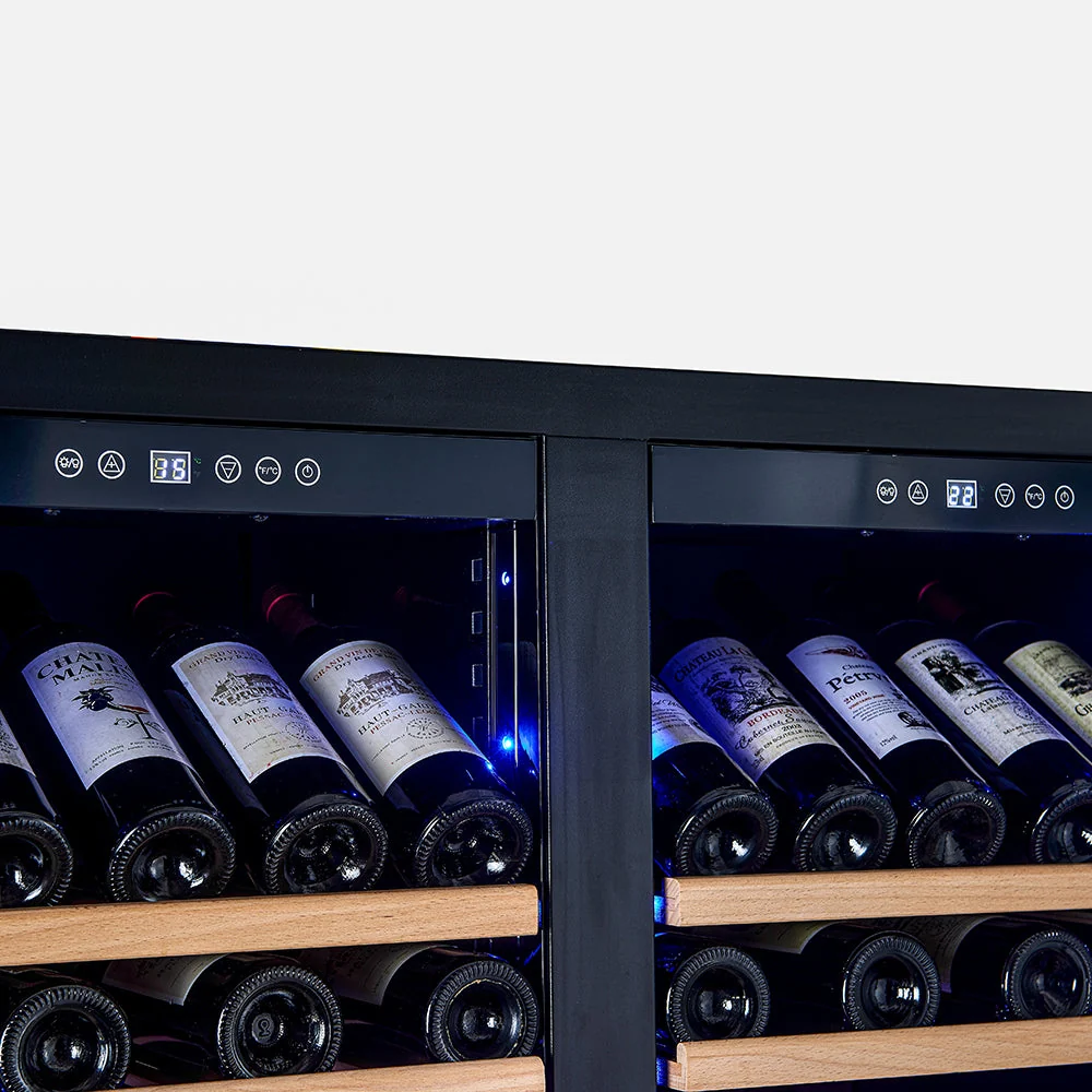 Forno Vernazza 40-Inch Side-by-Side Dual Zone Wine Cellar, 25.07 cu.ft Capacity, Stainless Steel, Temperature Control, UV-Protected Glass Door, Wooden Shelves - Image 5