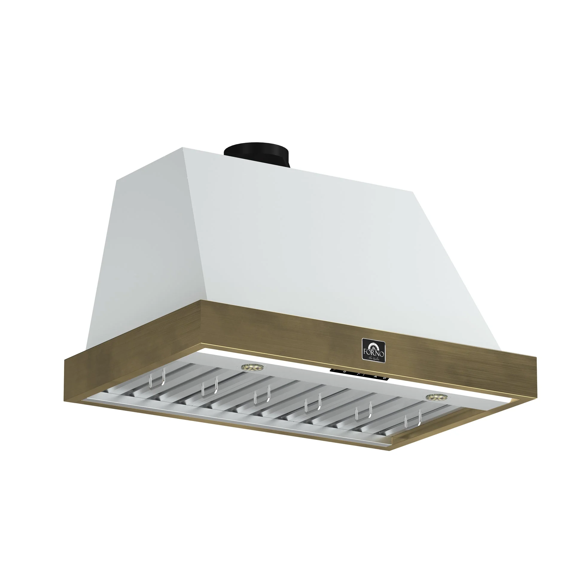 Forno Vittorio 36-Inch Wall Mount Range Hood, Antique Brass Trim, 424 CFM Airflow, Dishwasher-Safe Baffle Filters, Remote Control, 3-Speed Fan, Bright LED Lighting. - Image 13
