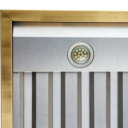 Forno Vittorio 36-Inch Wall Mount Range Hood, Antique Brass Trim, 424 CFM Airflow, Dishwasher-Safe Baffle Filters, Remote Control, 3-Speed Fan, Bright LED Lighting. - Image 21