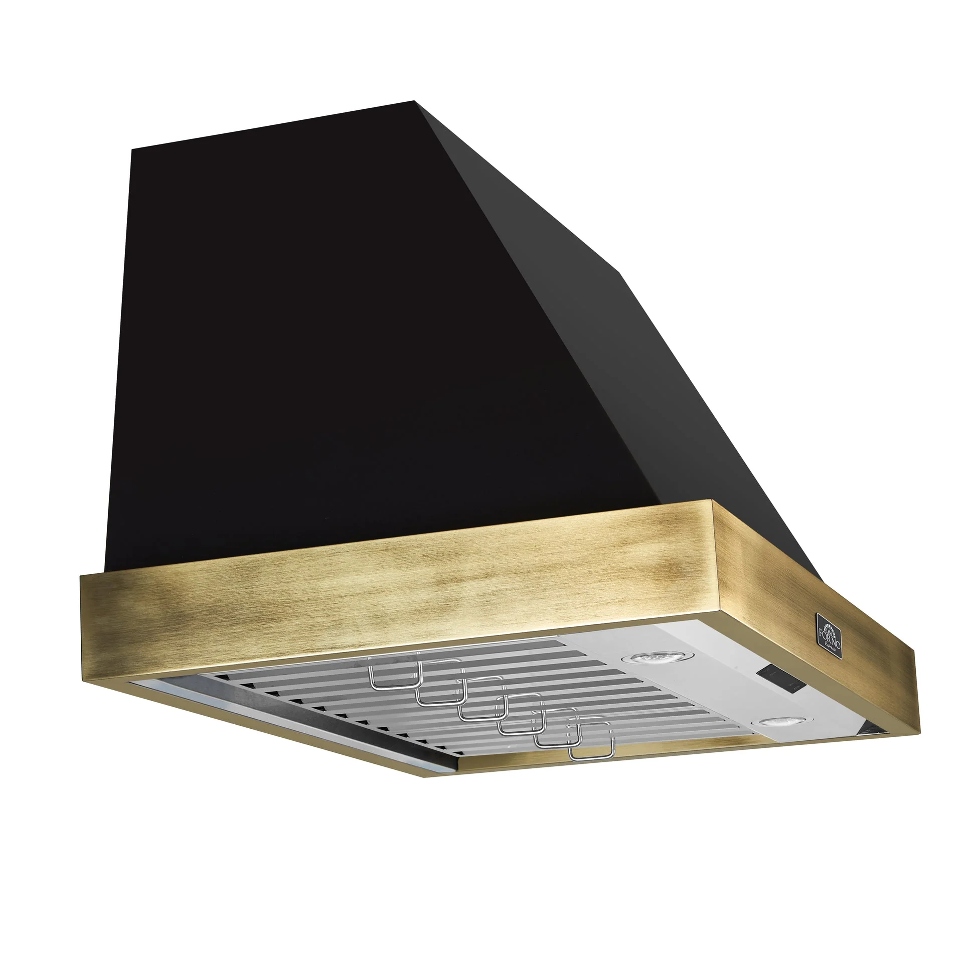 Forno Vittorio 36-Inch Wall Mount Range Hood, Antique Brass Trim, 424 CFM Airflow, Dishwasher-Safe Baffle Filters, Remote Control, 3-Speed Fan, Bright LED Lighting. - Image 3