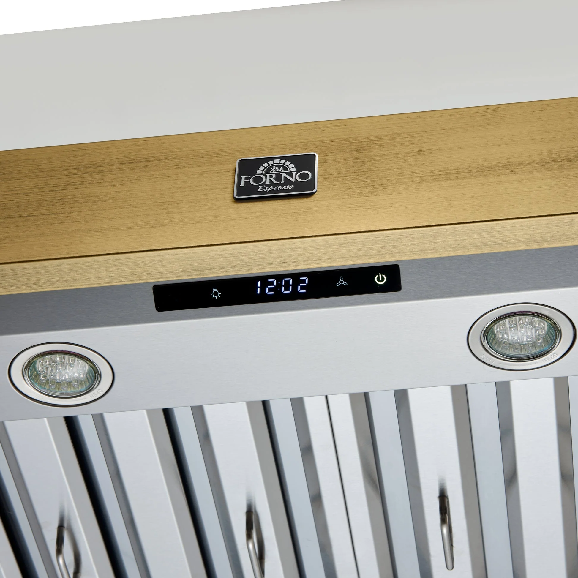 Forno Vittorio 48" Wall Mount Range Hood – Antique Brass Trim, 424 CFM, Remote Control, LED Lighting & Dishwasher-Safe Filters - Image 12