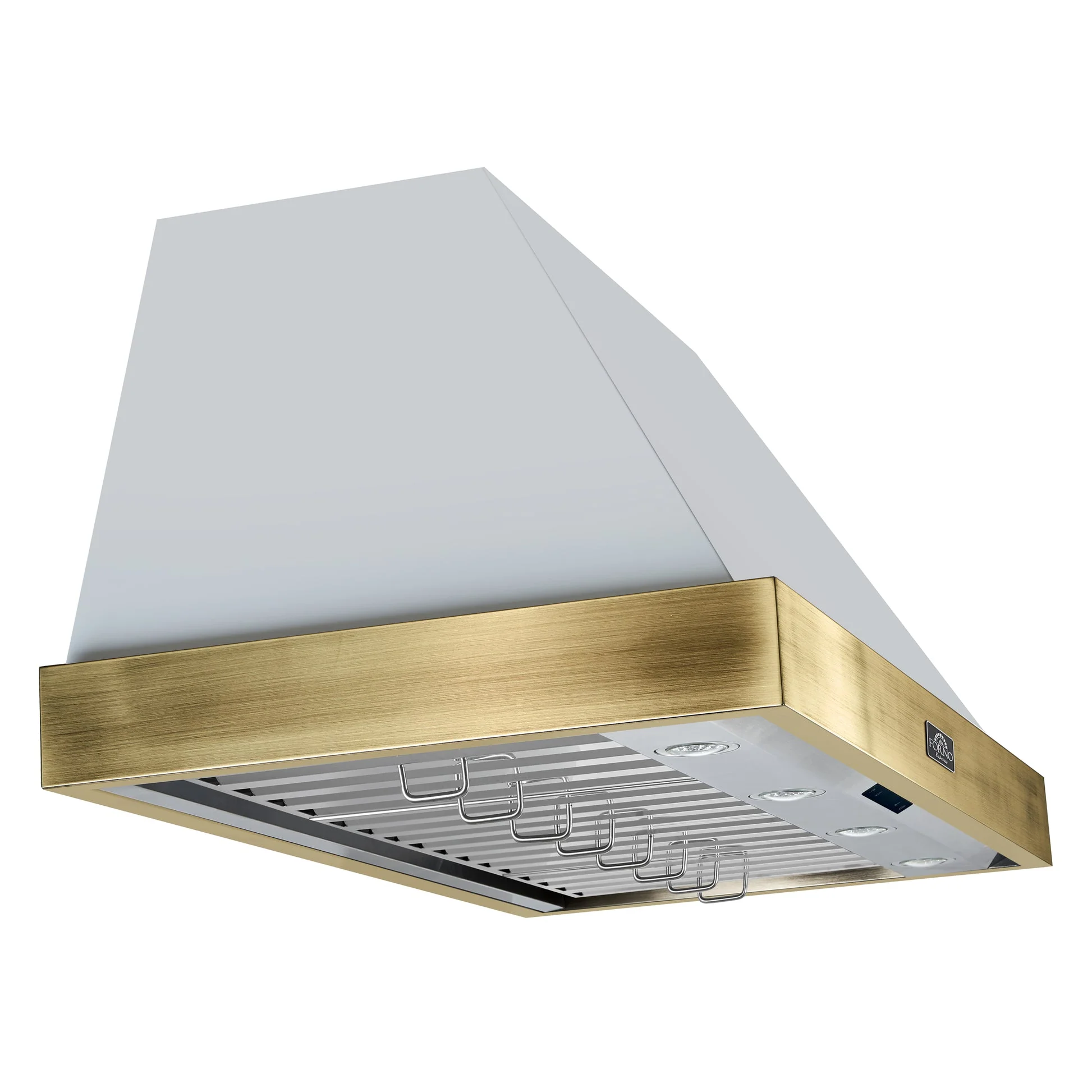 Forno Vittorio 48" Wall Mount Range Hood – Antique Brass Trim, 424 CFM, Remote Control, LED Lighting & Dishwasher-Safe Filters - Image 4