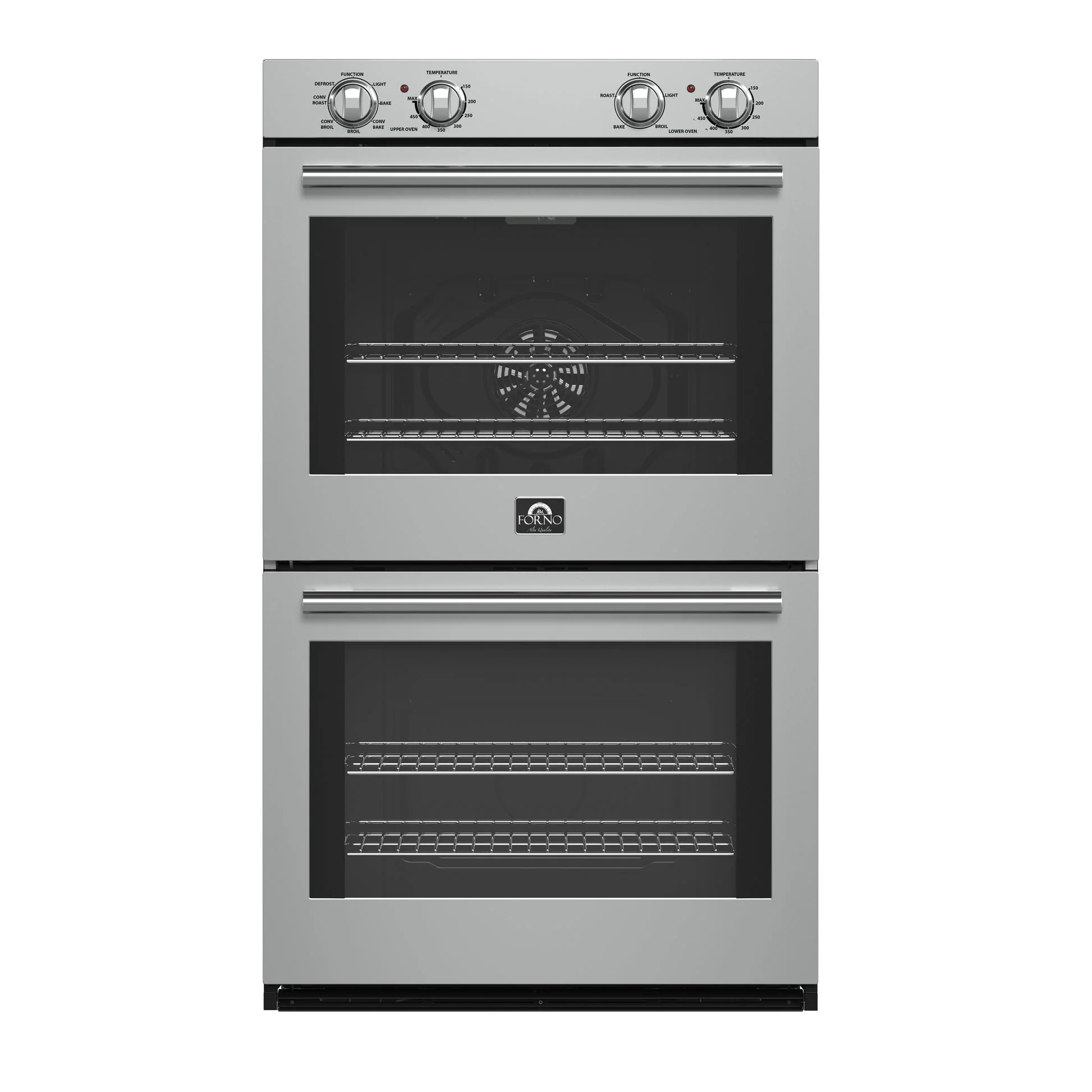 Forno Vomero 30" Double Wall Oven – Stainless Steel, 10 cu.ft, 7100W Convection, Mechanical Controls & Self-Cleaning Function