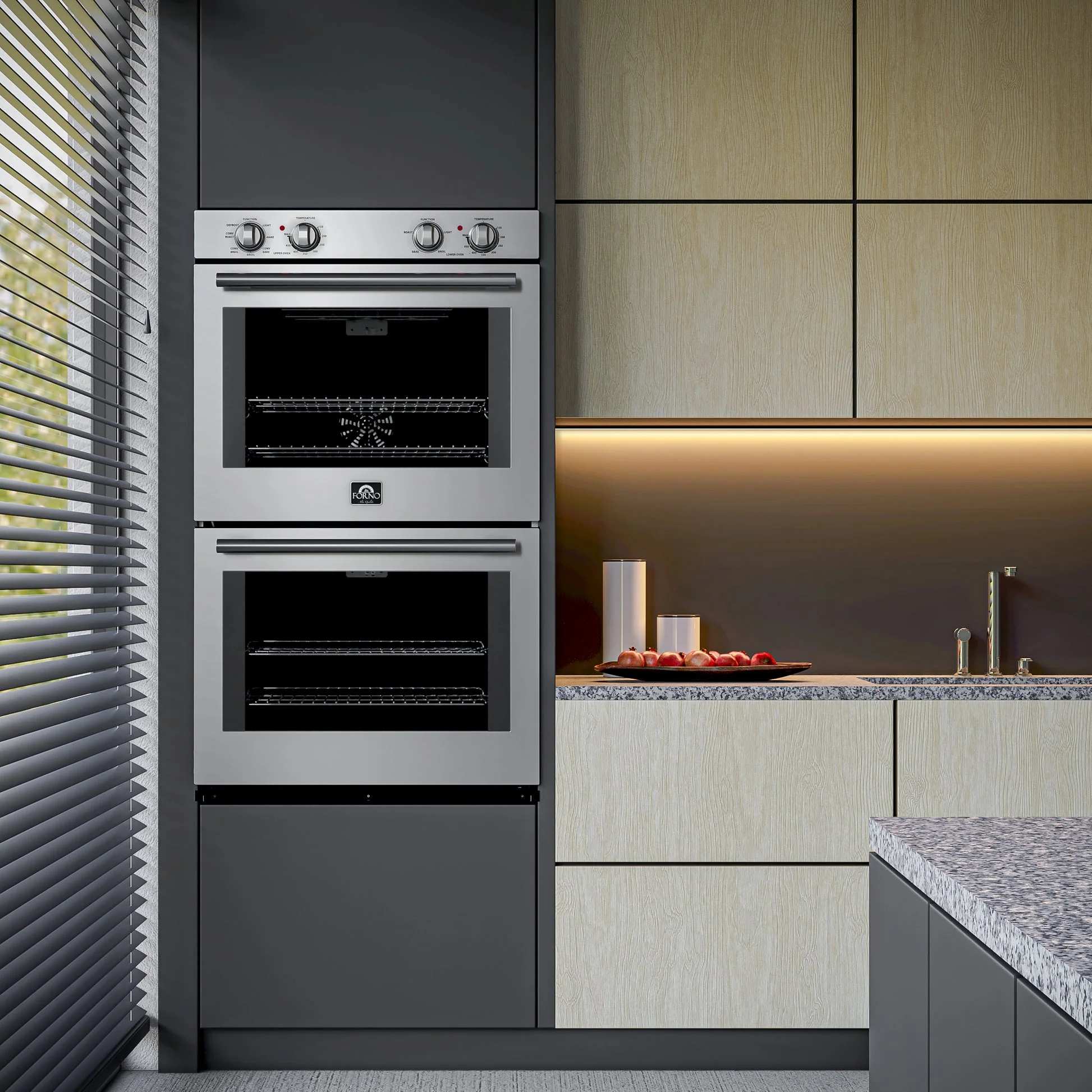 Forno Vomero 30" Double Wall Oven – Stainless Steel, 10 cu.ft, 7100W Convection, Mechanical Controls & Self-Cleaning Function - Image 11