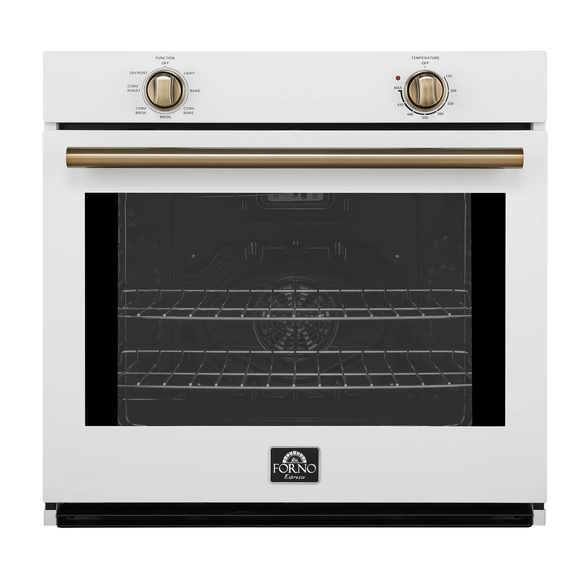 Forno Vomero 30" Wall Oven – 5 cu.ft, 3550W Convection, Mechanical Controls & Steam Clean