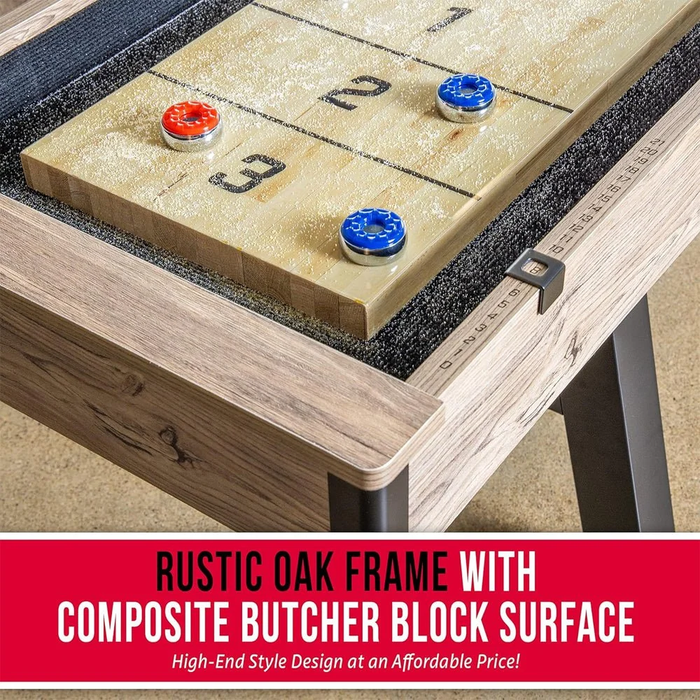 Gosports Premium Shuffleboard Table Set For Game Rooms With Pucks, Wax, And Brush, 9FT (96275134) - Image 3