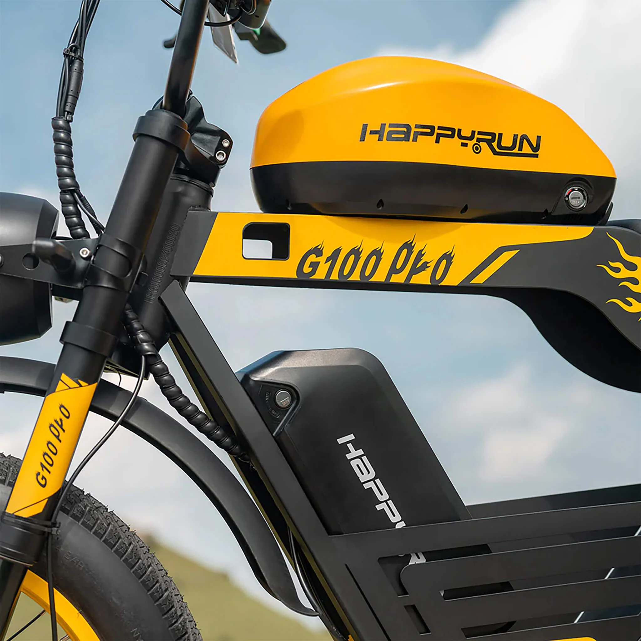 HappyRun G100 (G100 Pro) Long Distance Electric Fat Tire Bike Motorcycle (SAK95715) - Image 9