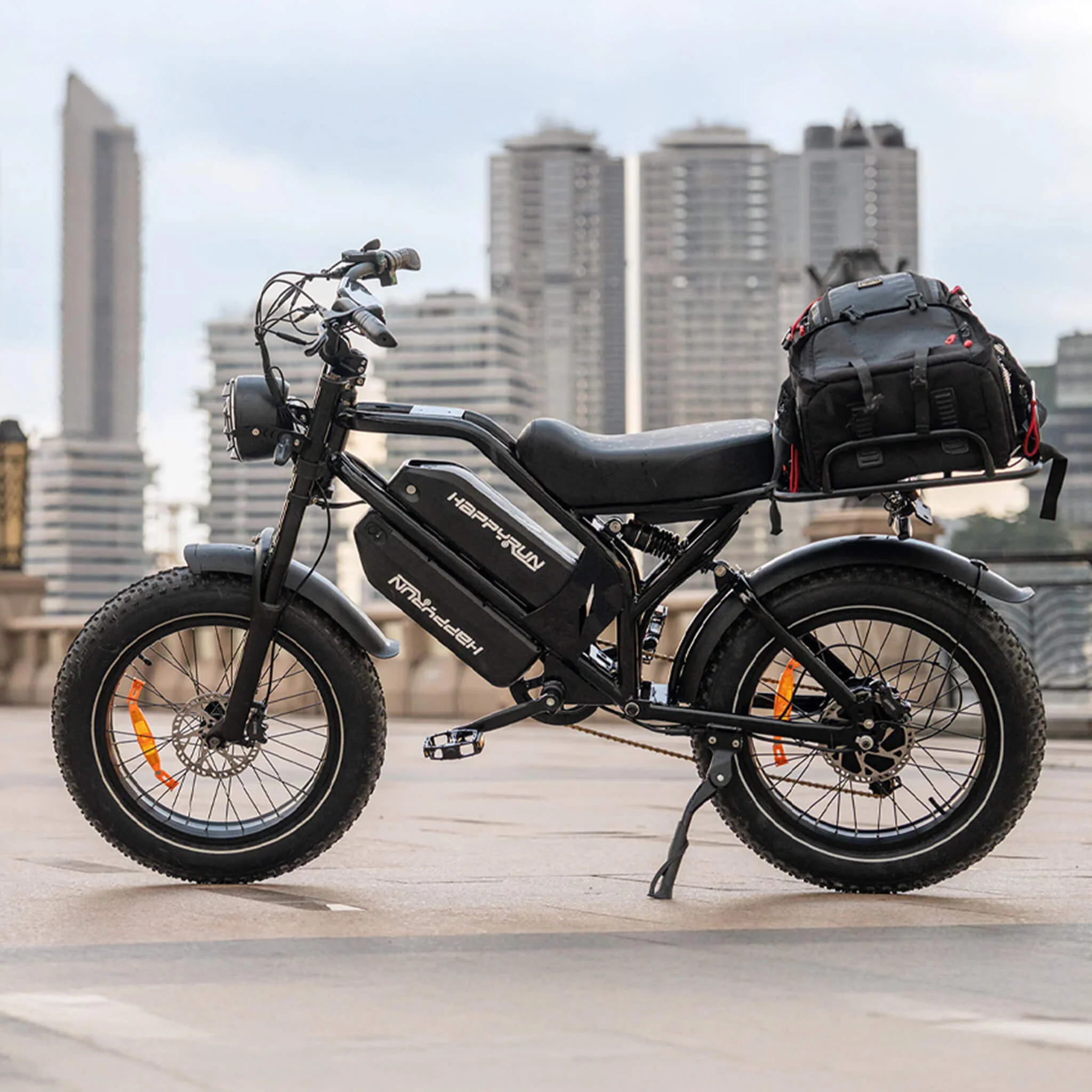 HappyRun G70 Long Distance Dual Battery Electric Fat Tire Cargo Bike, 1000W (SAK81369) - Image 4