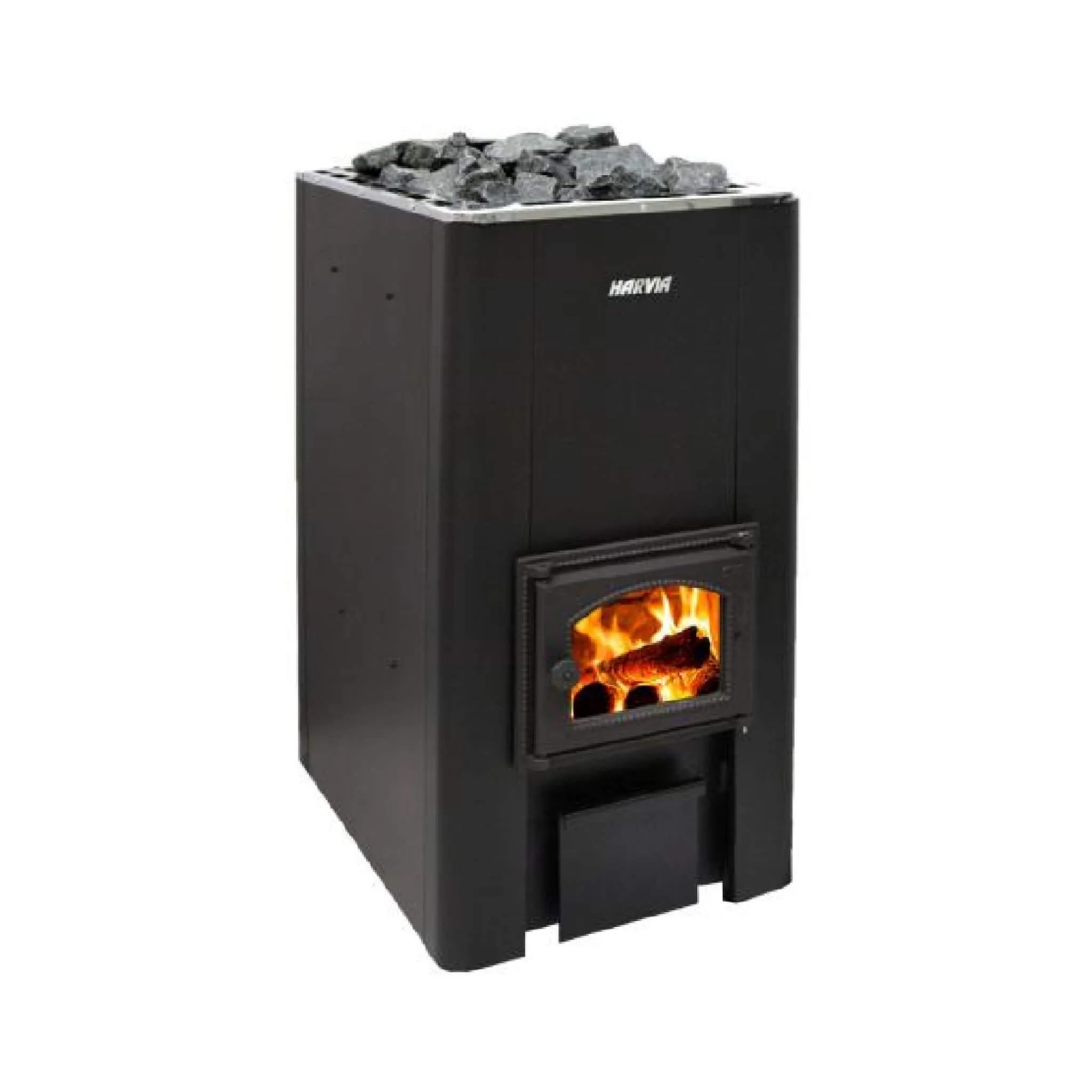 Harvia 50 Black Floor Mount Wood-Burning Sauna Stove With Sauna Stones, 40KW [WK500] (SAK73164) - Image 3