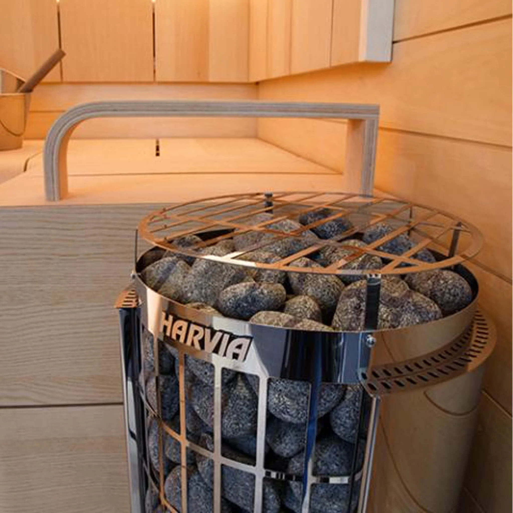 Harvia Cilindro Modern Steel Pillar Style Sauna Heater W/ Sauna Stones [PC60/80/90] (SAK84937) - Image 6