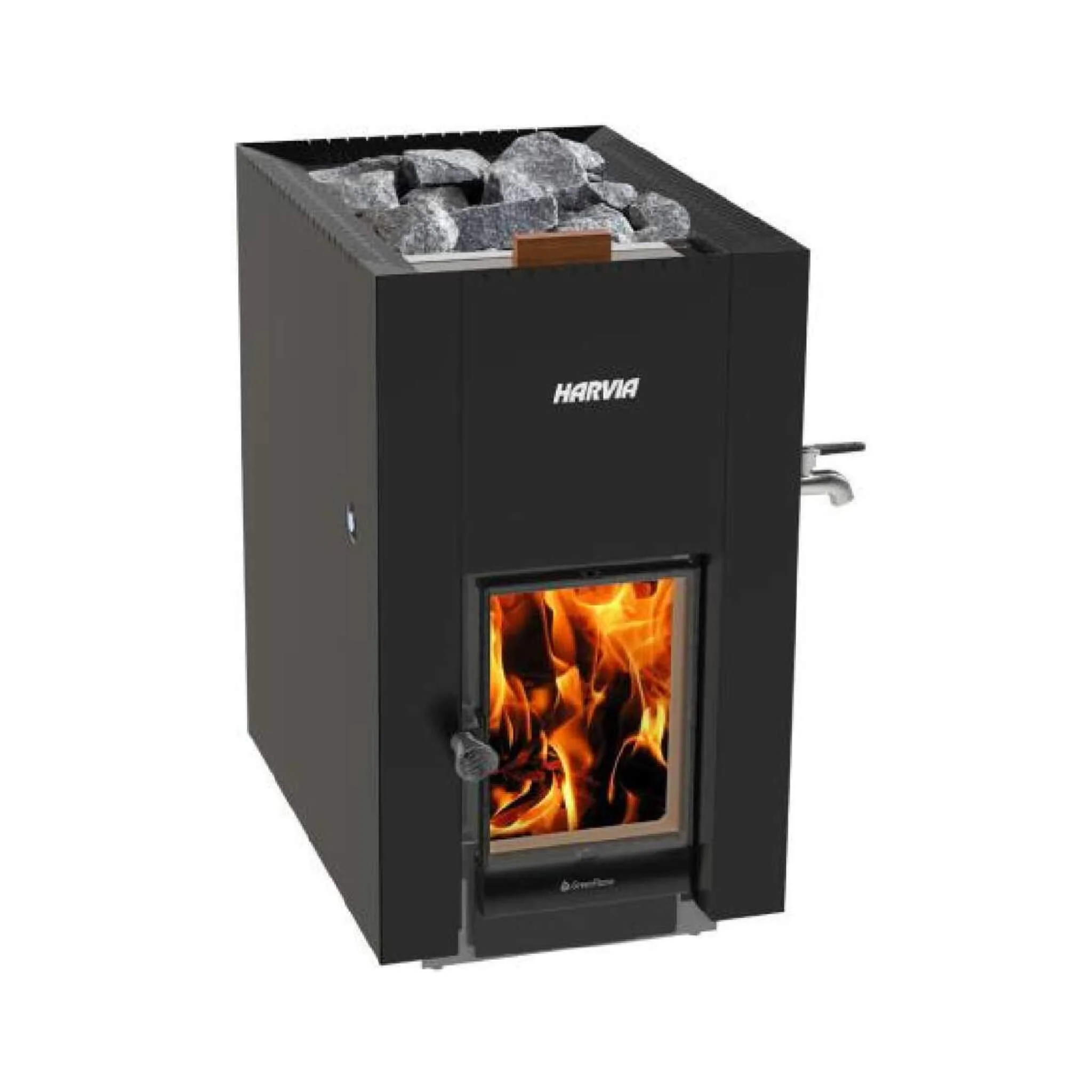 Harvia Greenflame ES 22 Linear Black Wood Sauna Stove With Sauna Stones, 15.7KW [WKLI22GESM] (SAK31692) - Image 3