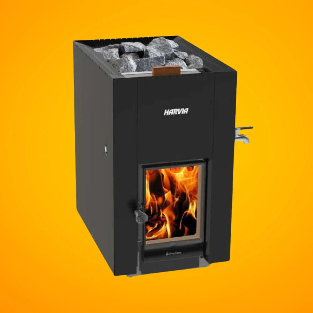 Harvia Greenflame ES 22 Linear Black Wood Sauna Stove With Sauna Stones, 15.7KW [WKLI22GESM] (SAK31692) - Image 6