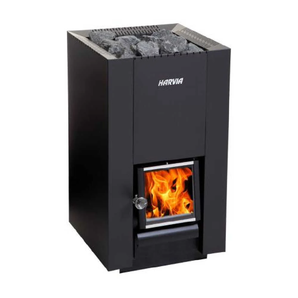 Harvia Linear Black Wood Sauna Stove With Sauna Stones [WK16/20/28OC] (SAK15368) - Image 8