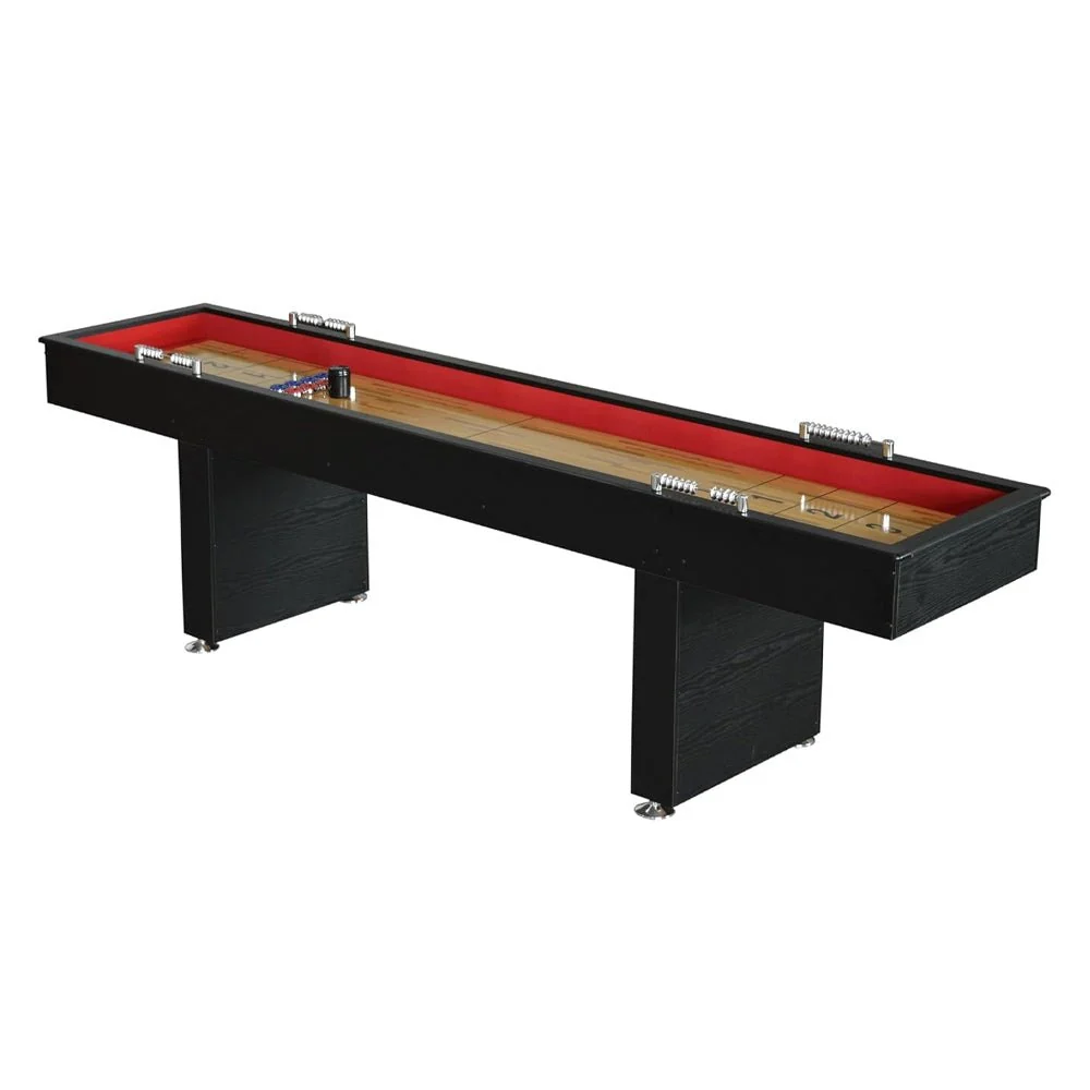 Hathaway Avenger Shuffleboard With Padded Gutters, Leg Levelers, 8 Pucks And Wax, 9FT (91524637) - Image 4