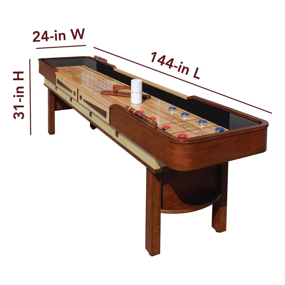 Hathaway Merlot Walnut Shuffleboard Table With Accessories, 12FT (94615283) - Image 10