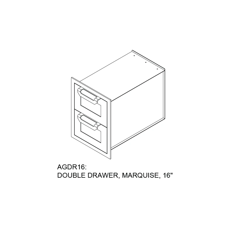 Hestan 16″ Assy With Marquise, Outdoor Double Storage Drawers - AGDR16 - Image 17
