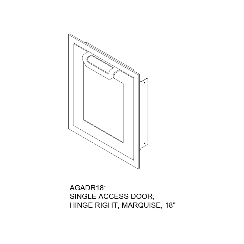 Hestan 18″ Hinged Right With Marquise, Outdoor Single Access Door - AGADR18 - Image 13