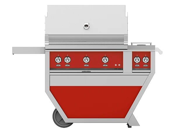 Hestan 36" Outdoor Built-In Grill with Deluxe Cart, 3-Trellis Burners, Double Side Burner & Rotisserie Kit - GABR36CX2 - Image 3