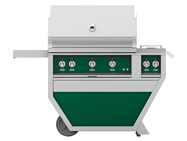 Hestan 36" Outdoor Built-In Grill with Deluxe Cart, 3-Trellis Burners, Double Side Burner & Rotisserie Kit - GABR36CX2 - Image 7