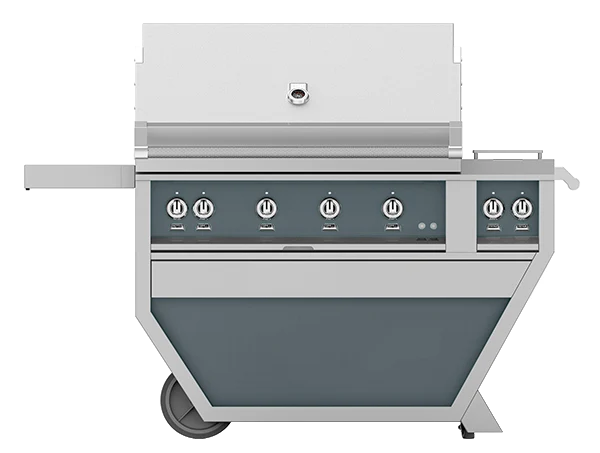 Hestan 42" Outdoor Built-In Grill with Deluxe Cart, 3-Trellis Burners, Sear Burner, Double Side Burner & Rotisserie Kit - GMBR42CX2 - Image 11
