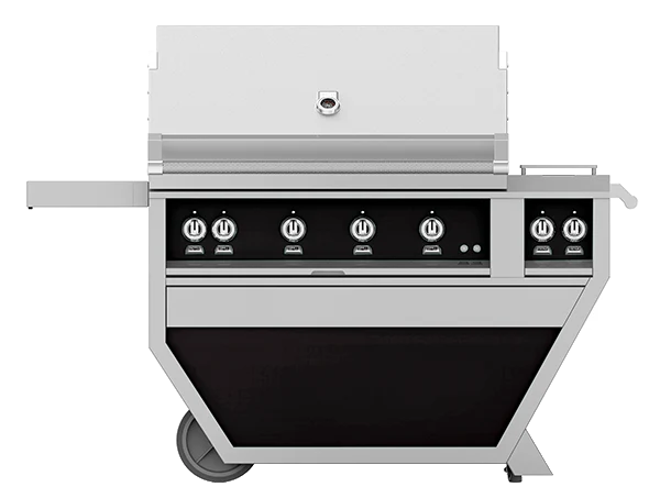 Hestan 42" Outdoor Built-In Grill with Deluxe Cart, 3-Trellis Burners, Sear Burner, Double Side Burner & Rotisserie Kit - GMBR42CX2 - Image 12