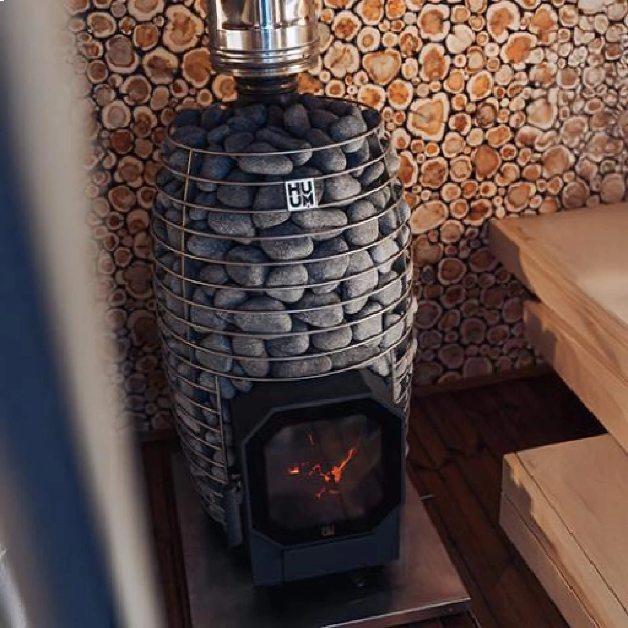 Huum Hive Flow Mini LS 8.5KW Wood-Burning Sauna Stove With Firebox Extension & Sauna Stones [H1018012] (SAK60257) - Image 5
