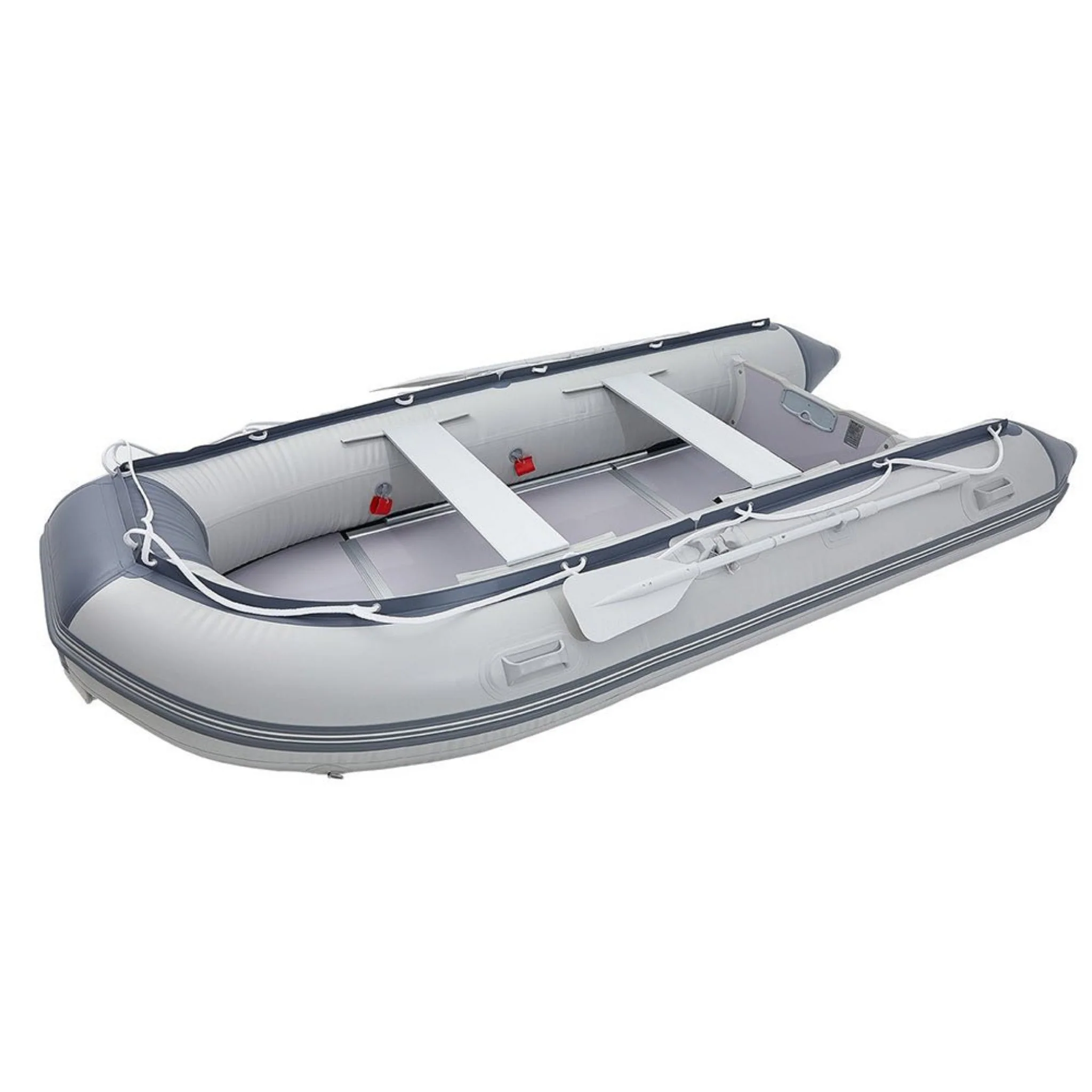 Inflatable 6-Person Emergency Dinghy Fishing Boat With Wood Floor And Aluminum Benches, 12FT - Image 10