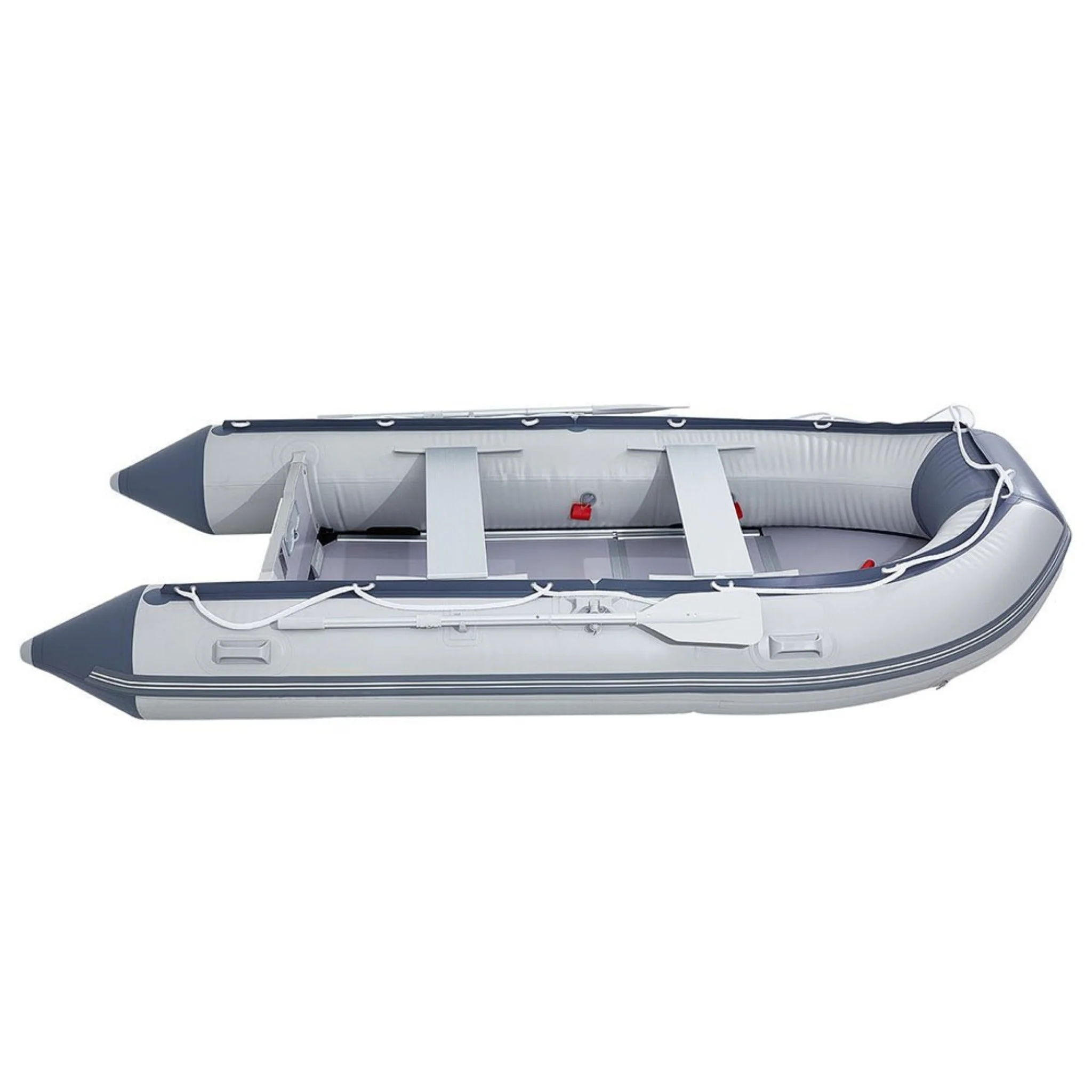 Inflatable 6-Person Emergency Dinghy Fishing Boat With Wood Floor And Aluminum Benches, 12FT - Image 4
