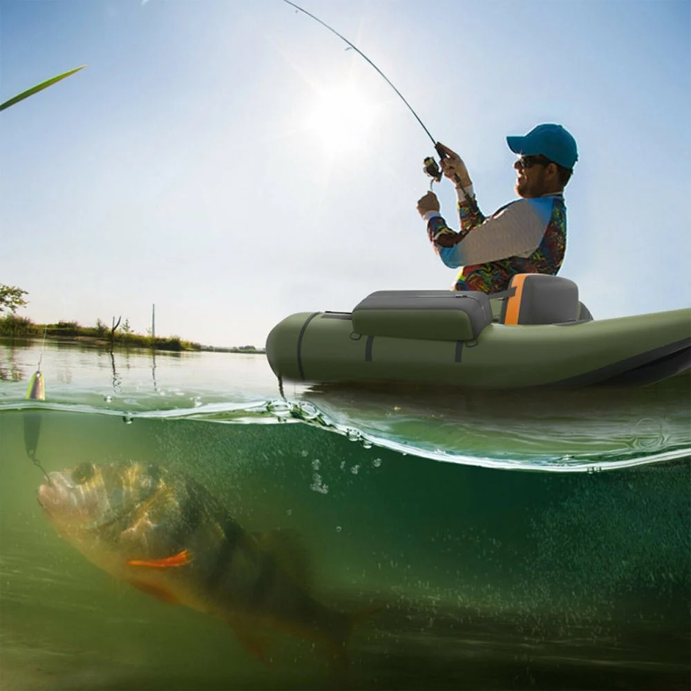 Inflatable Fishing Float Tube Boat With Pump & Fish Measure Ruler, 4.5FT (98736425) - Image 14