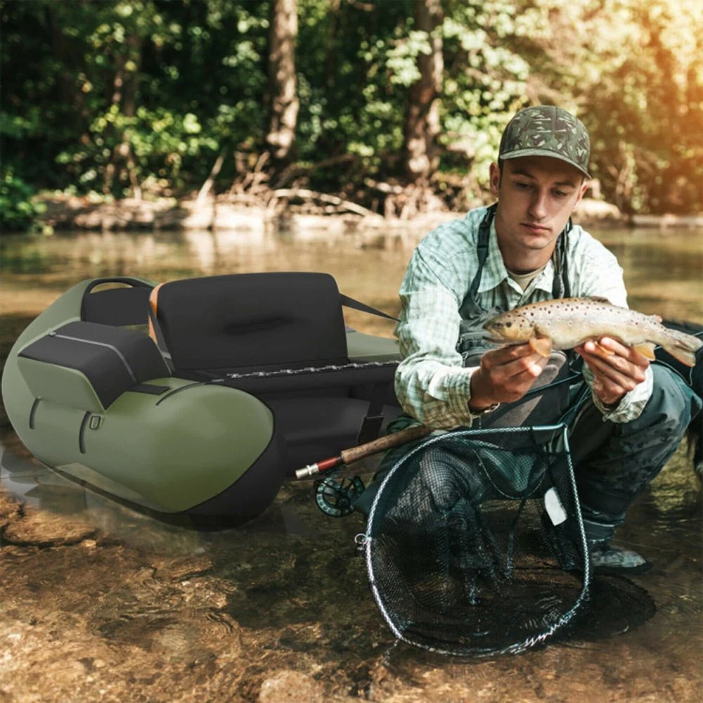 Inflatable Fishing Float Tube Boat With Pump & Fish Measure Ruler, 4.5FT (98736425) - Image 4