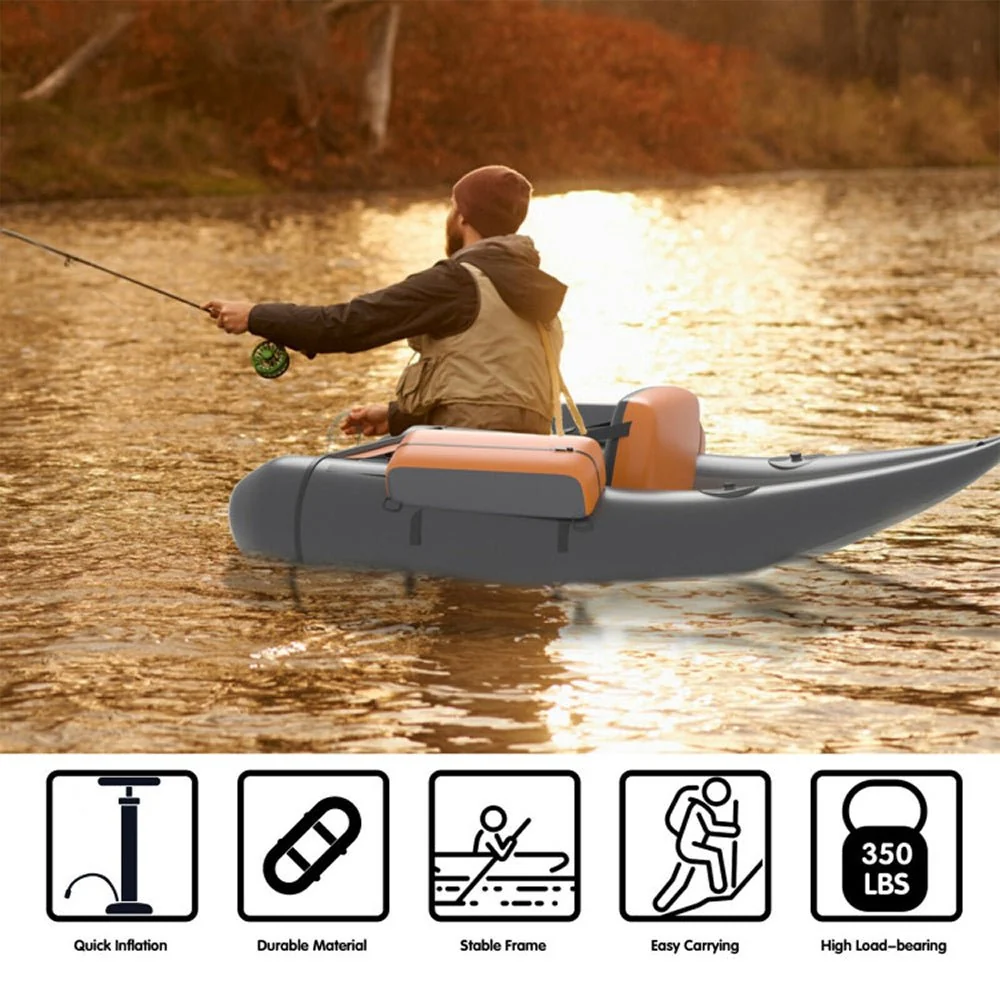 Inflatable Fishing Float Tube Boat With Pump & Fish Measure Ruler, 4.5FT (98736425) - Image 6
