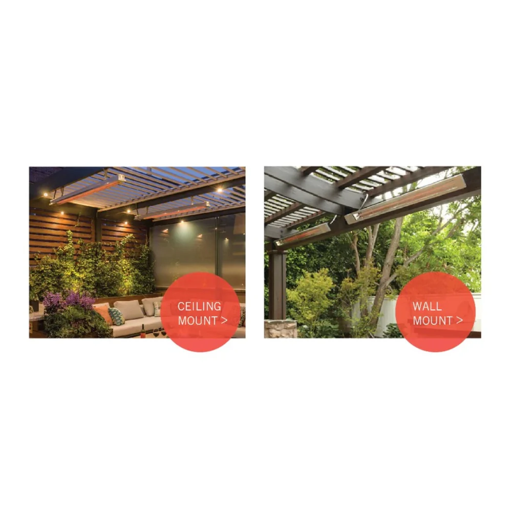 Infratech Slimline Series Single Element SL1612 1600 Watts 120V 13.3 Amps Infrared Electric Patio Heater 29.5 x 4.75 x 3 in. - 21-4990 - Image 5