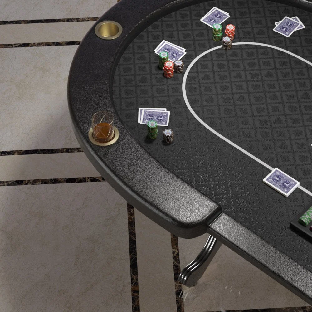 INO Premium Black Oval Poker Table With Curved Legs And DropBox, 96" (91724836) - Image 10
