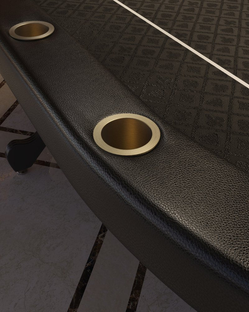 INO Premium Black Oval Poker Table With Curved Legs And DropBox, 96" (91724836) - Image 11