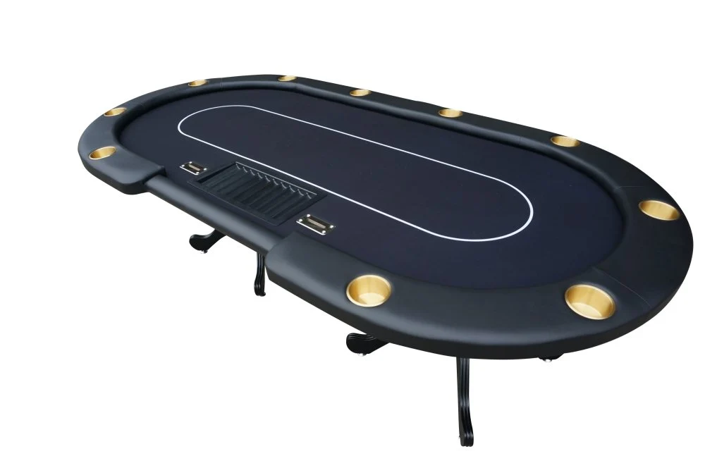 INO Premium Black Oval Poker Table With Curved Legs And DropBox, 96" (91724836) - Image 16