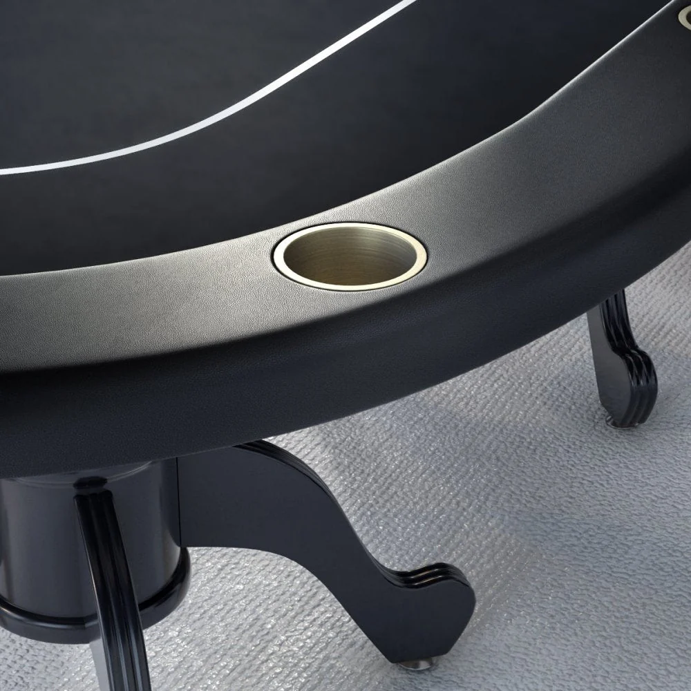 INO Premium Black Oval Poker Table With Curved Legs And DropBox, 96" (91724836) - Image 8