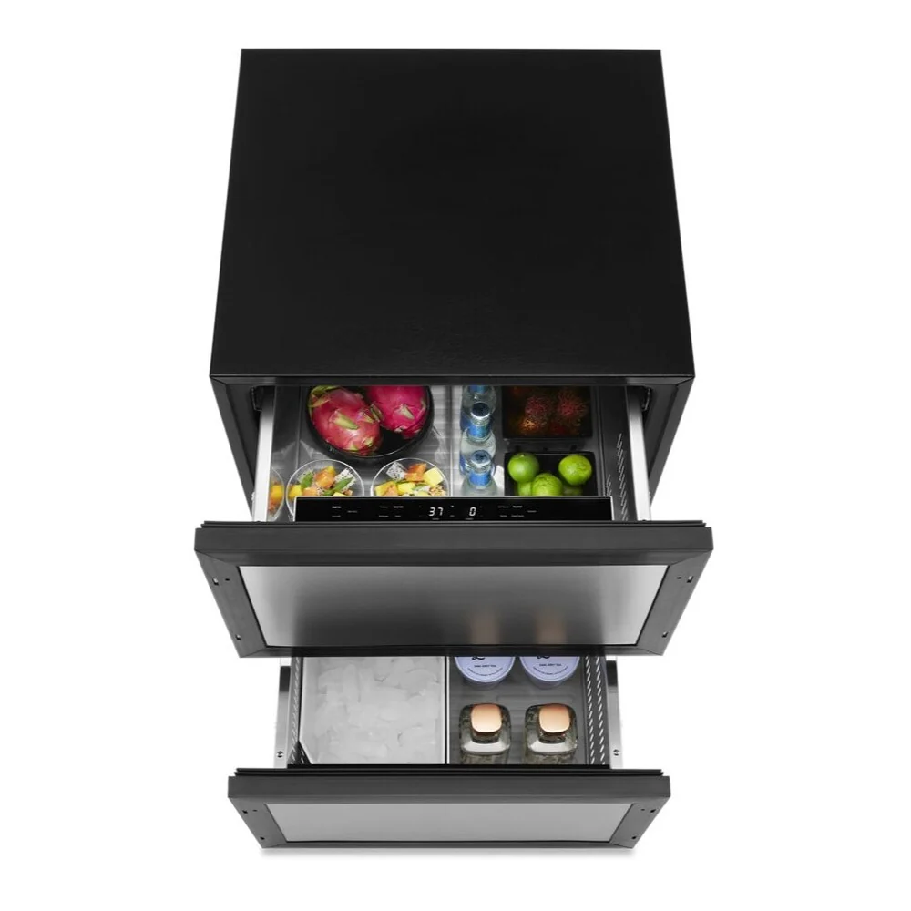 JennAir 24 inch Double Drawer Refrigerator/Freezer with 4.7 cu. ft. Capacity, Obsidian Interior, LED Lighting in Panel Ready, JUCFP242HX - Image 2