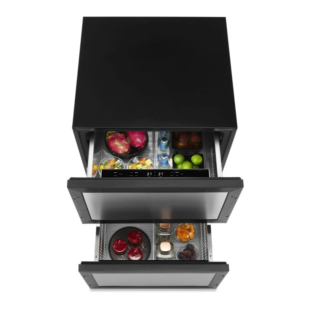 JennAir 24 inch Double Drawer Refrigerator with 4.7 cu. ft. Capacity, Obsidian Interior and Smooth Close Drawers in Panel Ready, JUDFP242HX - Image 2