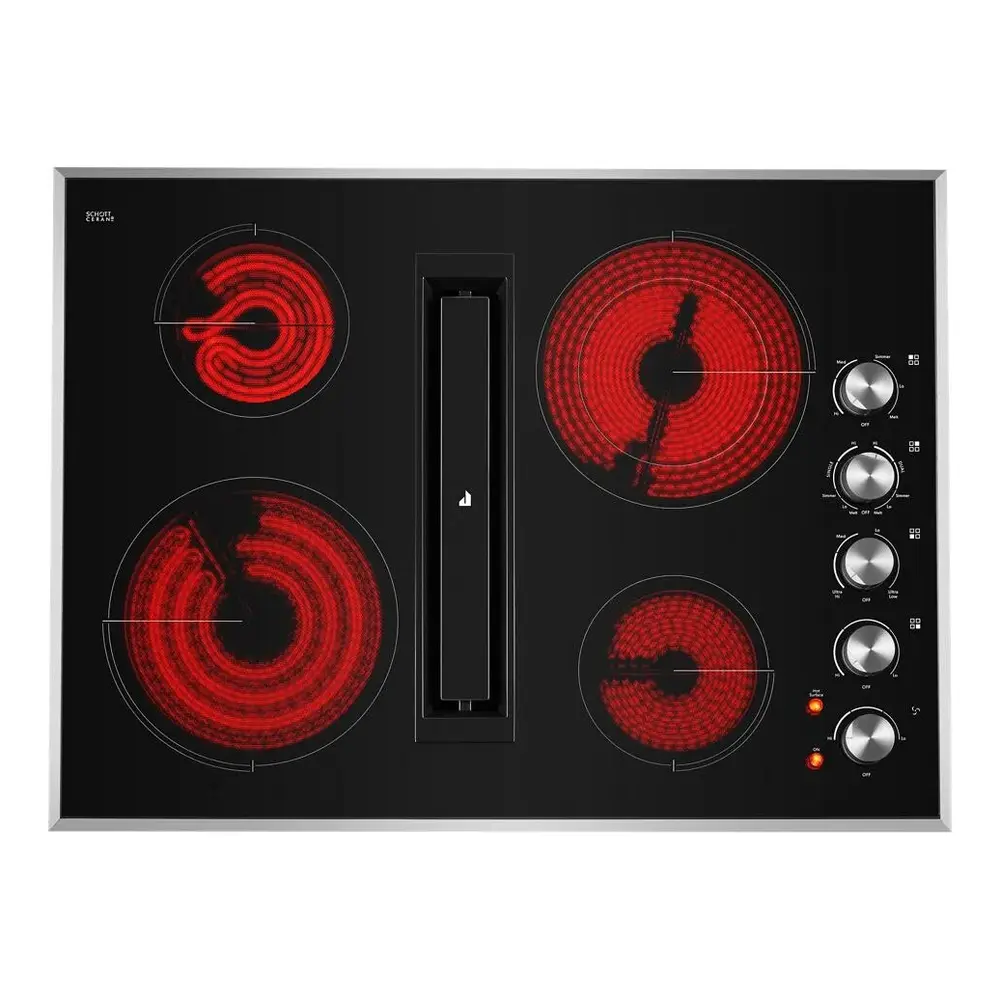 JennAir 30 inch Electric Downdraft Cooktop with 4 Elements, Perimetric Extraction, DuraFinish Glass Protection, and Hot Surface Indicator Light, JED3430G* - Image 2